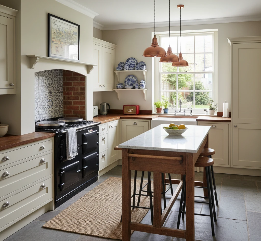 Pristine kitchen after virtual decluttering and staging